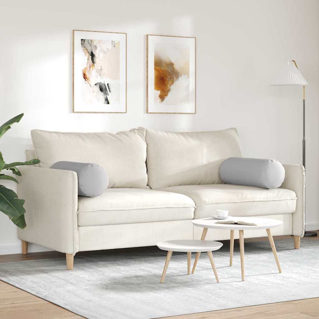 Bolster Pillows 2 pcs Cloud Grey Ø 25 x 70 cm Fabric